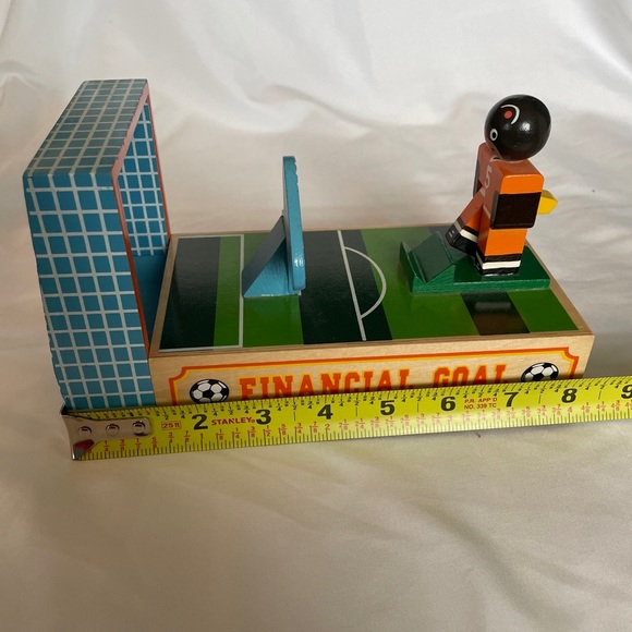 Melissa & Doug Financial Goal Wooden Soccer Coin Piggy Bank NEVER USED - Picture 9 of 10